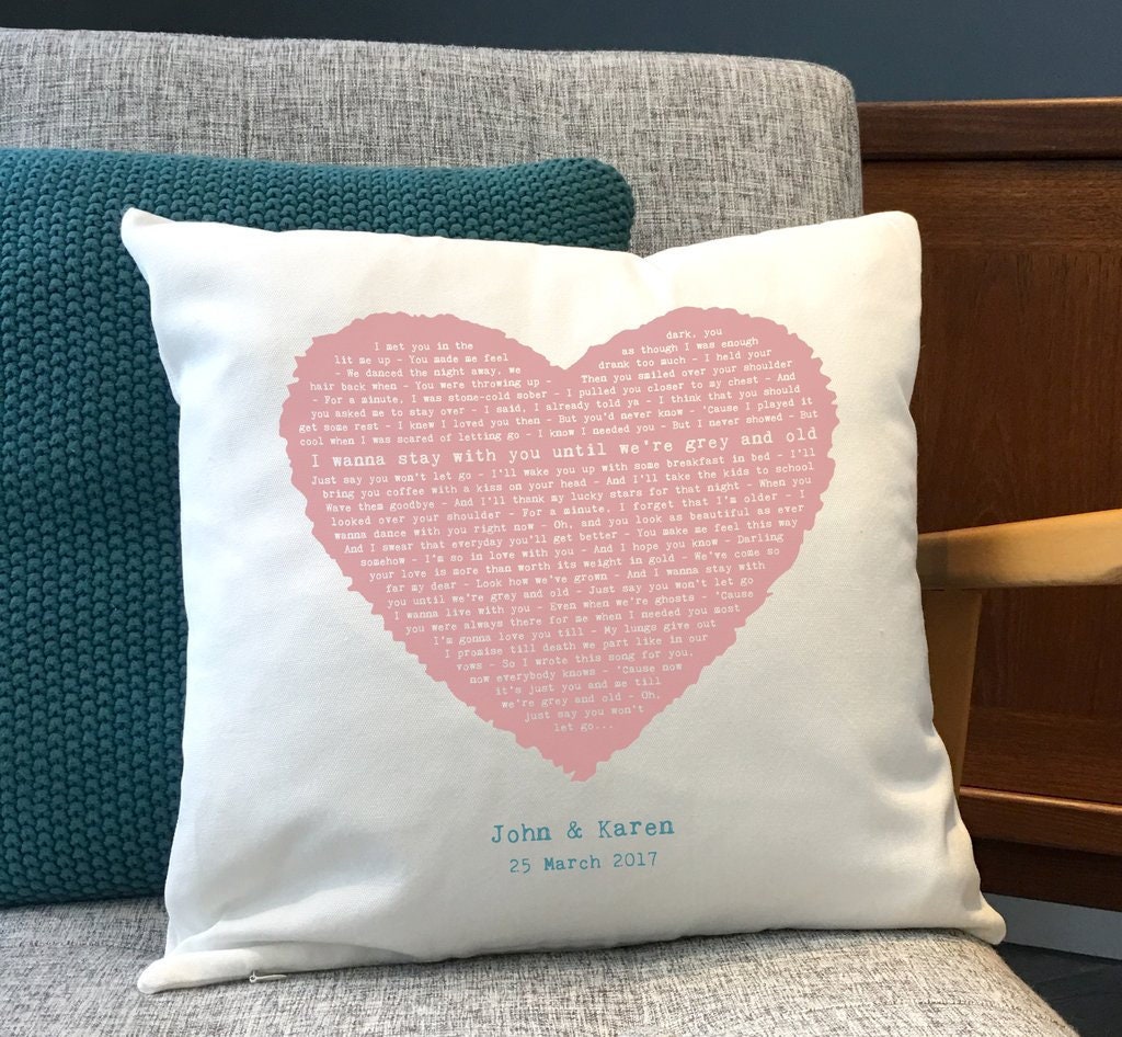 Kodaline "der eine" personalisierte Liedtexte Kissen 2nd Jahrestag Geschenk-Frau Kodaline "der eine" personalisierte Liedtexte Kissen 2nd Jahrestag Geschenk-Frau