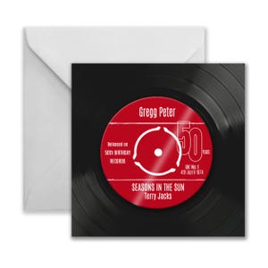 Carte de voeux et cadeau pour 50e anniversaire - Sous-verre pour disque vinyle numéro 1 né un jour ou chanson préférée