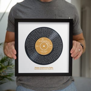 Personalised Song Lyric Prints - Custom Vinyl Record Label, First Dance Gift For Mum Her Mam, Fathers Day Gift for Him, Home Decor, Gift