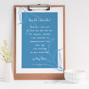 Personalised Digital Poem Print of Any Poetry, Vows, Reading, Speech, Typography Poster for Mum, Wife, Girlfriend, Digital Print