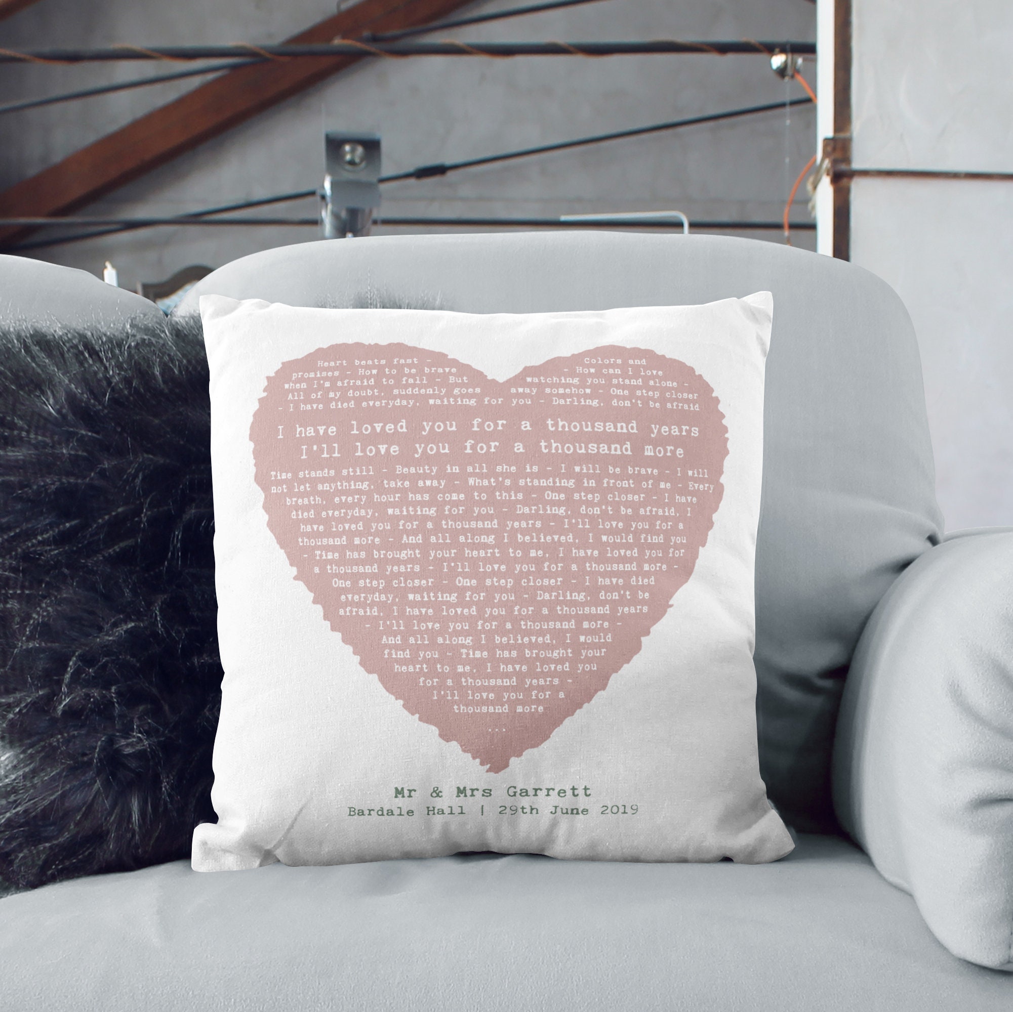 Kodaline "der eine" personalisierte Liedtexte Kissen 2nd Jahrestag Geschenk-Frau Kodaline "der eine" personalisierte Liedtexte Kissen 2nd Jahrestag Geschenk-Frau