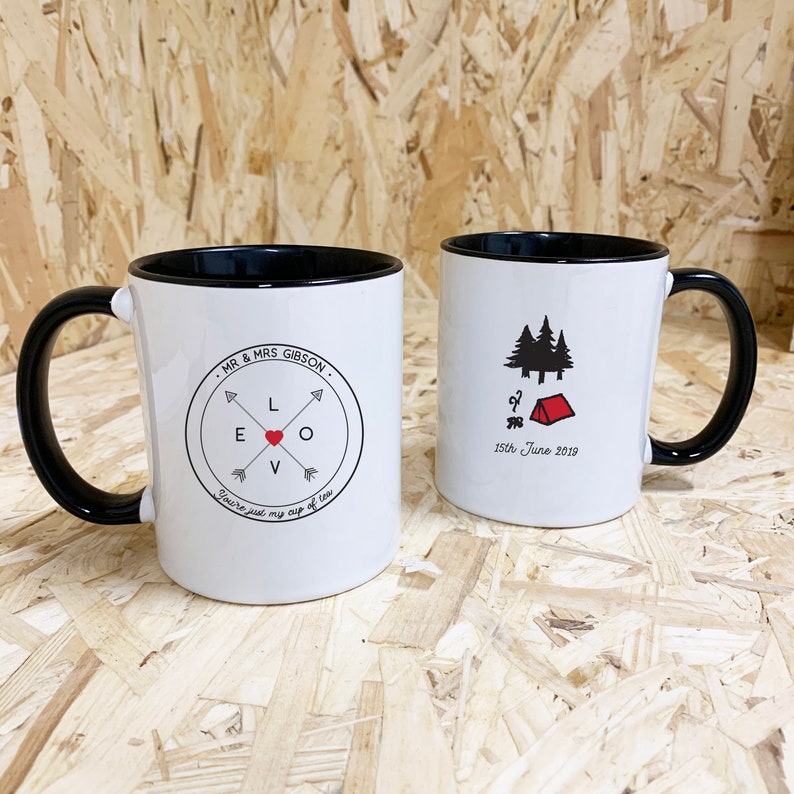 Custom Naughty or Nice Ceramic Camping Mugs Mothers Day Gift, Stocking Stuffer, Novelty Birthday Gift for Her, Him or Couple, Fathers Day image 4