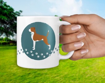 Boxer Dog Mug and Coaster Gift Set | Personalised Any Name | New Puppy Cute Boxer Dog Pet Gift Doggy Birthday