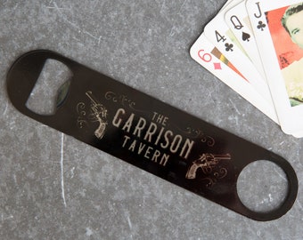 Personalised Garrison Tavern Beer Bottle Opener | Peaky Blinders Inspired Custom Bar Blade | Father's Day Gift, Birthday Present, Father