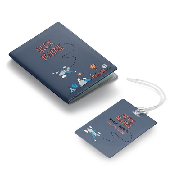 Personalised Passport Holder and Luggage Tags With Cute Travel 