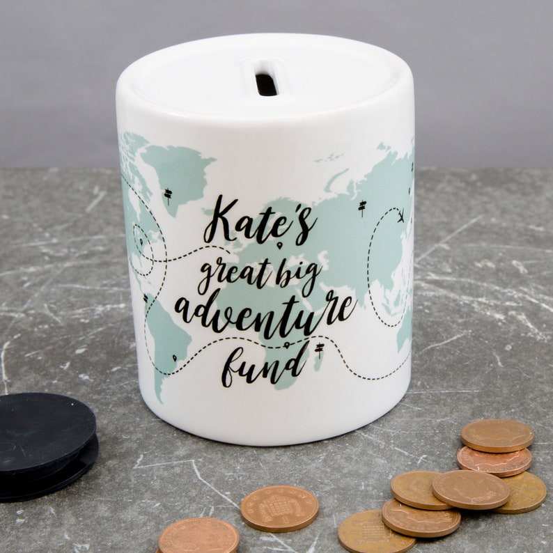 Personalised Adventure Travel Money Box Fund For Wanderlust Etsy Personalised Adventure Travel Money Box Fund For Wanderlust Etsy