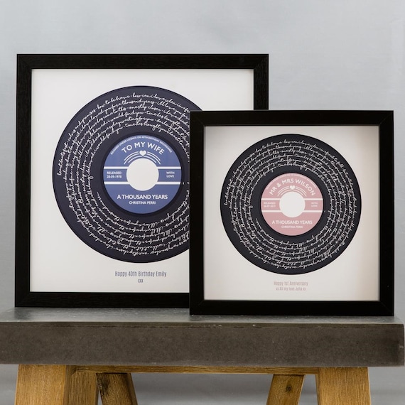 Vinyl Records Art  Custom Wedding Song Lyrics Anniversary Gift