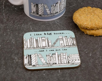 Bookworm Bliss : Cozy Up with a Good Read Mug & Coaster Set, Mothers Day Gift I Like Big Books And I Cannot Lie, Mothers Day