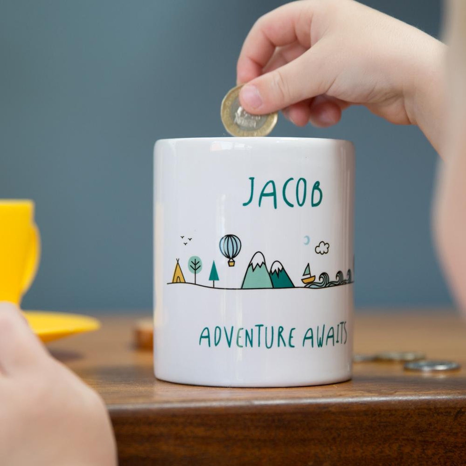Personalised Adventure Children's Money Box 1st Birthday Etsy UK