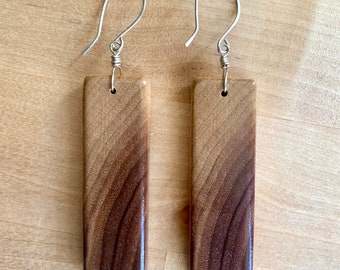 Salvaged Walnut Rectangle Earrings