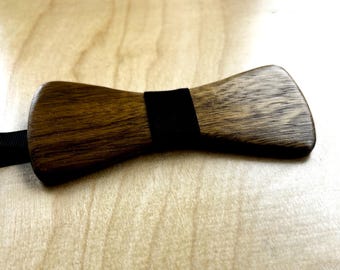 Black Limba Wood Bow Tie