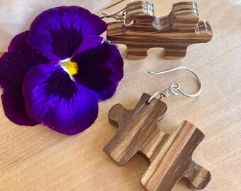 ZEBRAWOOD PUZZLE Piece Earrings