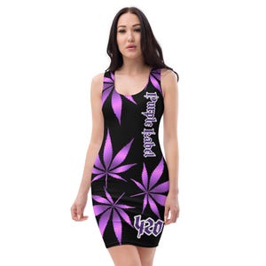 It&#39;s Raining Purple / Purple Label Dress 420/ Mary Jane Fitted Graphic Mini Dress