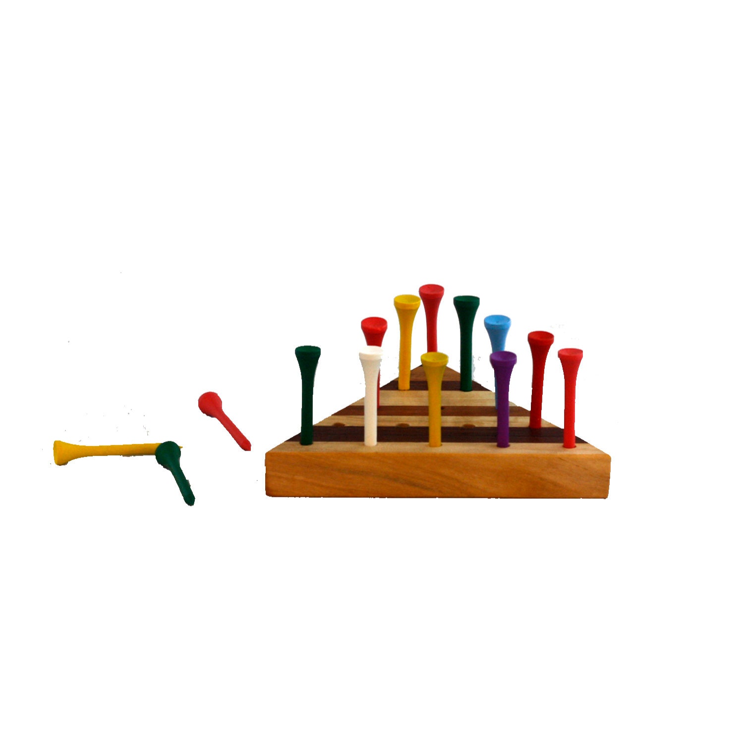 Wooden Triangle Peg Game, Minimalist Coffee Table Game, Cracker Barrel