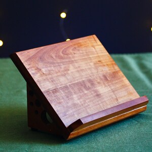 Elegant Cherry Wood Book Stand, Cookbook Holder, Book Lover Gift for Reader, Bible Display Stand, Book Accessories - Dragon Armor Games