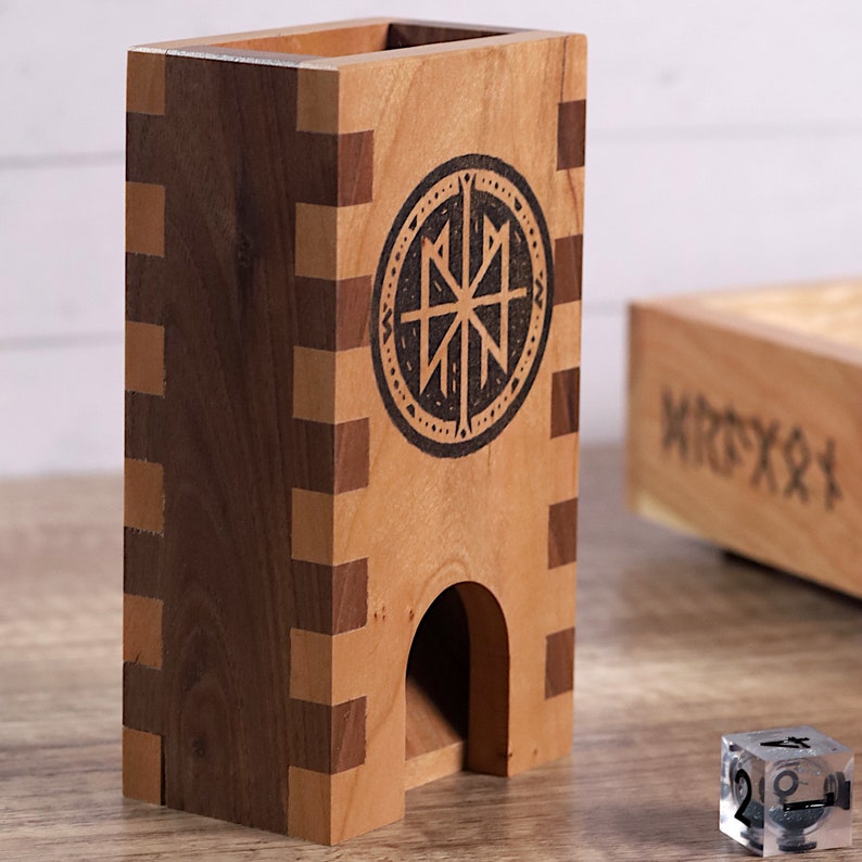 Viking Rune Circle Wood Dice Tower for Dnd, Pathfinder, Shadowrun ...