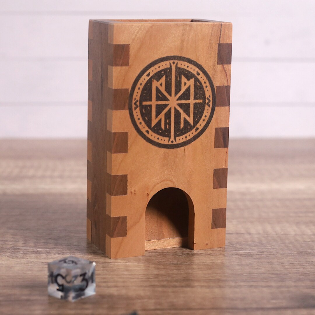 Viking Rune Circle Wood Dice Tower for Dnd, Pathfinder, Shadowrun ...