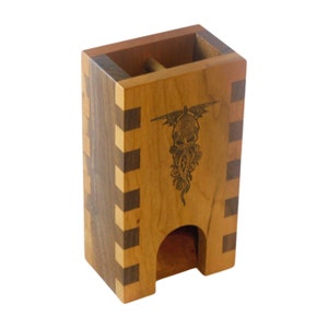 Tour de dés Cthulhu pour jeux de dés sur table, donjons et dragons, horreur à Arkham, petit rouleau de dés en bois signe des anciens pour les TTRPG lovecraftiens