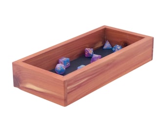 Aromatisk cederträtärningsrullbricka för DnD, Pathfinder, Yahtzy, Bunco, Farkle, Shadowrun, träbetjäntfångst, pappas julklapp till gamer