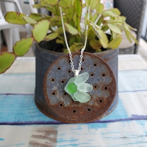 Abstract Flower - Alaskan (Unpolished) Sea Glass Pendant Necklace