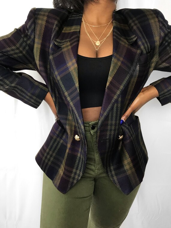 Vintage Plaid Blazer