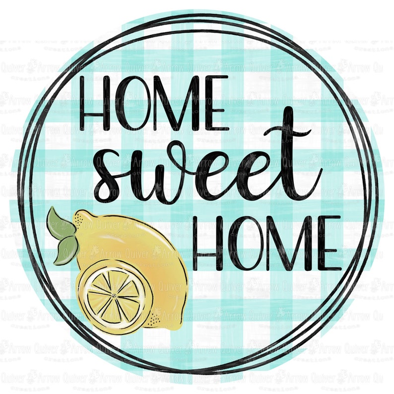Download Blue Buffalo Plaid Lemon Summer Door Hanger Sublimation ...