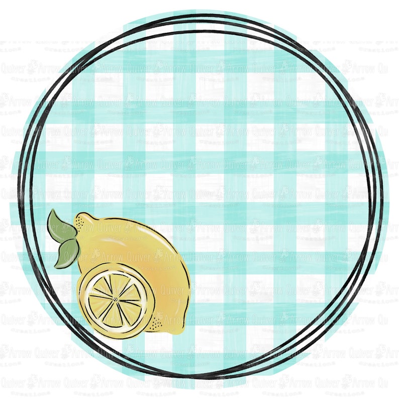 Download Blue Buffalo Plaid Lemon Summer Door Hanger Sublimation ...