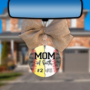Camo Softball und Baseball Auto Charm Digital Download | Mama beider | Rundes Ornament