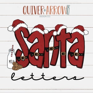 Papai Noel Doodle Letras Alfabeto PNG | Maiúsculas e minúsculas desenhadas à mão + números Alpha Pack Download digital | Fonte de Natal