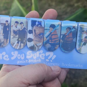 Jungkook & Jimin &quot;Are You Sure?&quot; Magnetic Bookmarks | Handmade BTS Kpop Bookmark Gift for ARMY | Cute Jikook Stationery