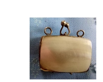 Shell and Metal Clutch Pendant - Vintage