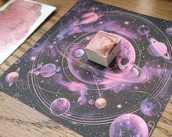 Nova - Pink Holo Rainbow Mica - Single Pan - Handmade  Watercolours