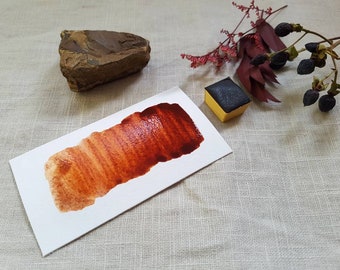 Tierra Roja - Media pastilla individual - Acuarelas hechas a mano