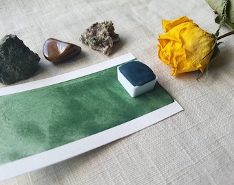 Forest Green - Single Half Pan - Handmade Watercolours
