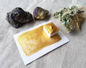 Gold Pearl - Single Half Pan - Handmade Watercolours