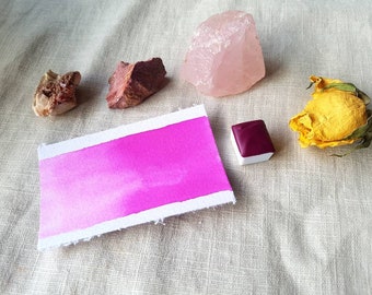 Fuchsia Pink - Single Half Pan - Handmade Watercolours