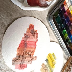Apricot - Single Half Pan - Handmade Watercolours image 5
