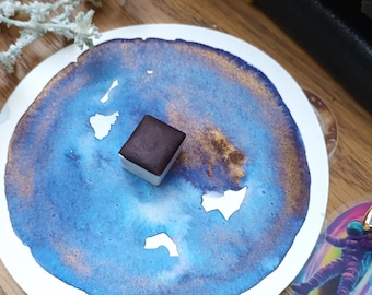Sirius - Blue / Bronze - Single Half  Pan - Handmade Watercolours