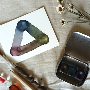 After Dark - Earthly Primary Colour Half Pans -  Set of 3 Pans - Handmade Watercolours
