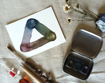 After Dark - Earthly Primary Colour Half Pans -  Set of 3 Pans - Handmade Watercolours