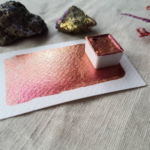 Fleur - Chameleons Red / Pink - *Discontinued Pigment* - Single Half Pan - Handmade Watercolours