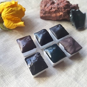 Magnetite Colours - 6 Pan Set/Singles - Handmade Watercolours