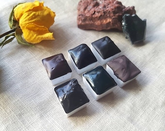 Magnetite Colours - 6 Pan Set/Singles - Handmade Watercolours
