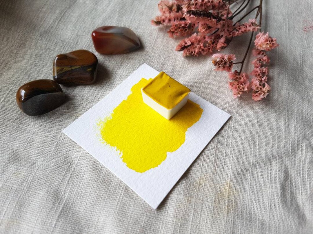 Yellow Dye Single Half Pan Handmade Watercolours - Etsy