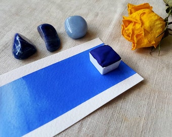 Ultramarin Blau Dunkel - Single Halbe Pfanne - Handgemachte Aquarellfarben