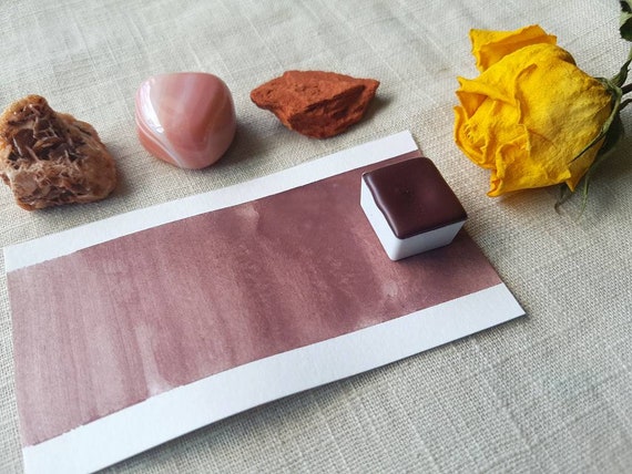 Purple Ochre - Single Half Pan - Handmade Watercolours