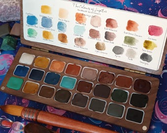 Journeys - 24 Watercolours in Walnut Wood Palette