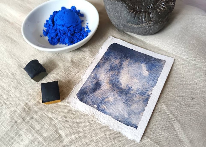 Paynes Blue - enkele halve pan - handgemaakte aquarellen afbeelding 1