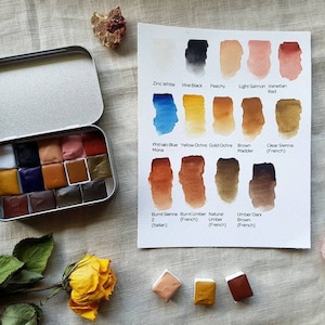 Handmade Watercolor kit -RAFTER kit includes 6 half pans -tin and