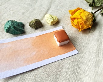 Aprikose - Single Half Pan - Handgemachte Aquarellfarben